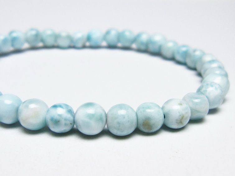 ラリマー ブレスレット 5mm メール便可 一点物 111-50972