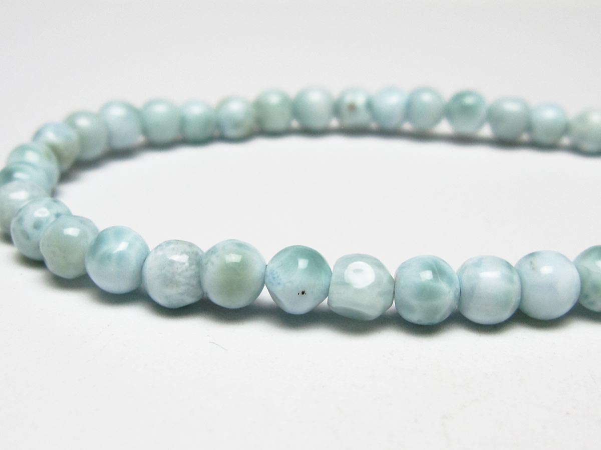 ラリマー ブレスレット 5mm メール便可 一点物 111-50973