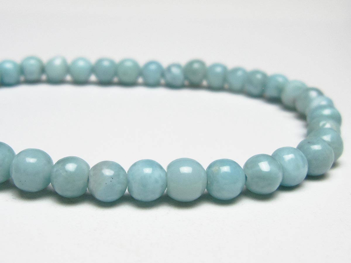ラリマー ブレスレット 5mm メール便可 一点物 111-50984