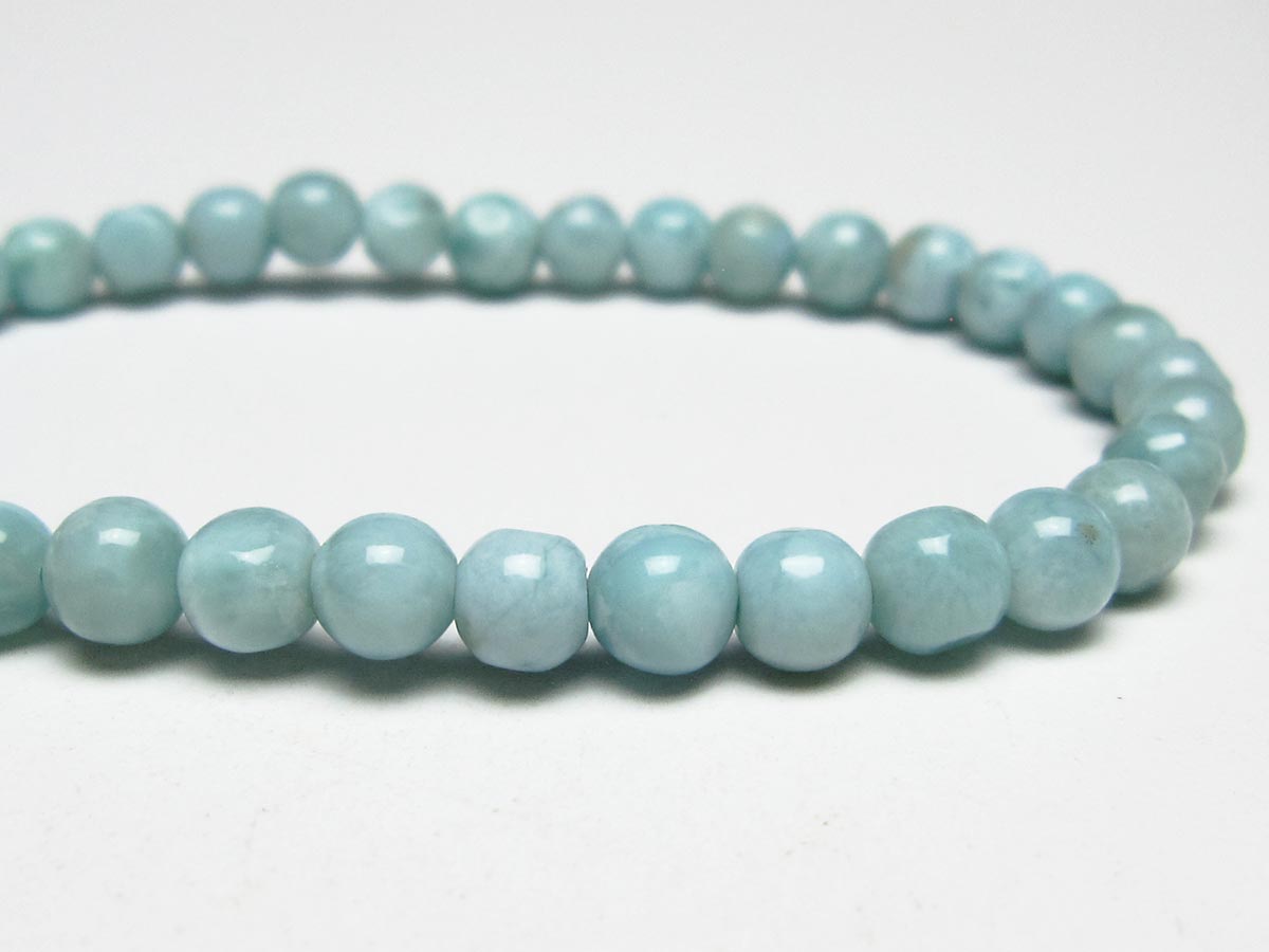 ラリマー ブレスレット 5mm メール便可 一点物 111-50986