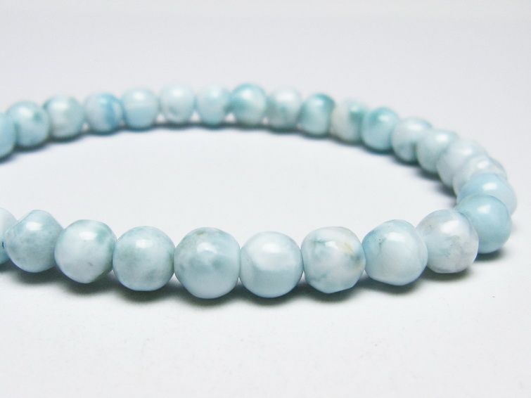 ラリマー ブレスレット 5mm メール便可 一点物 111-50989