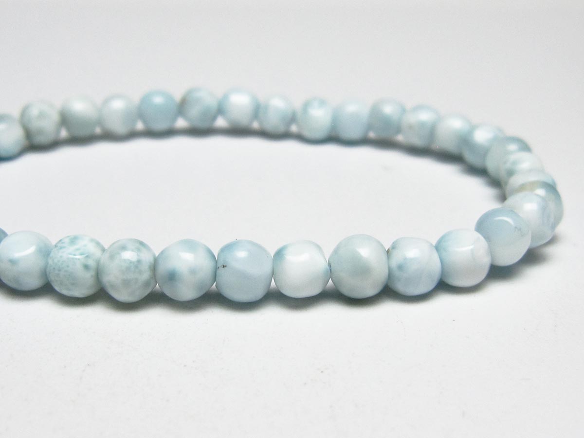 ラリマー ブレスレット 5mm メール便可 一点物 111-50990