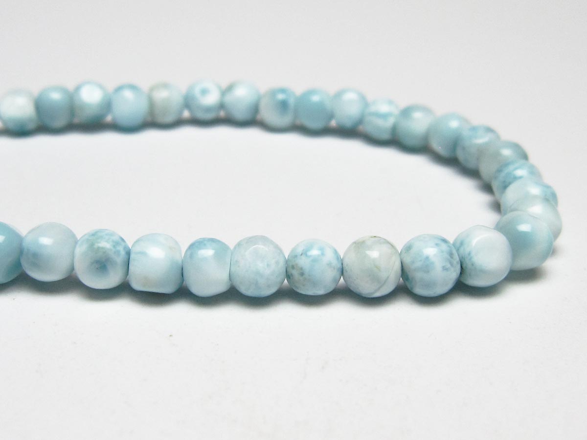 ラリマー ブレスレット 5mm メール便可 一点物 111-50996