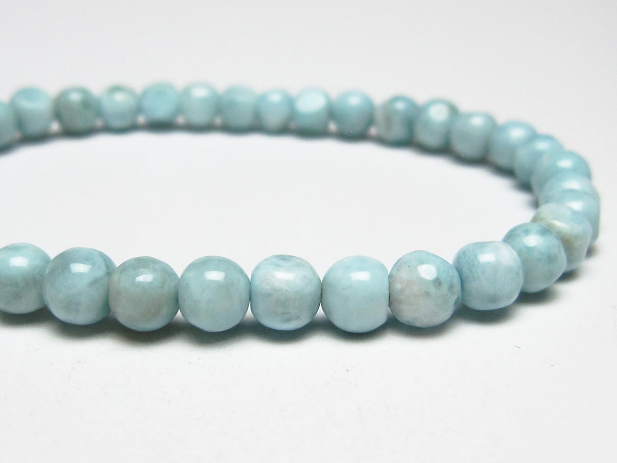 ラリマー ブレスレット 5mm メール便可 一点物 111-51004