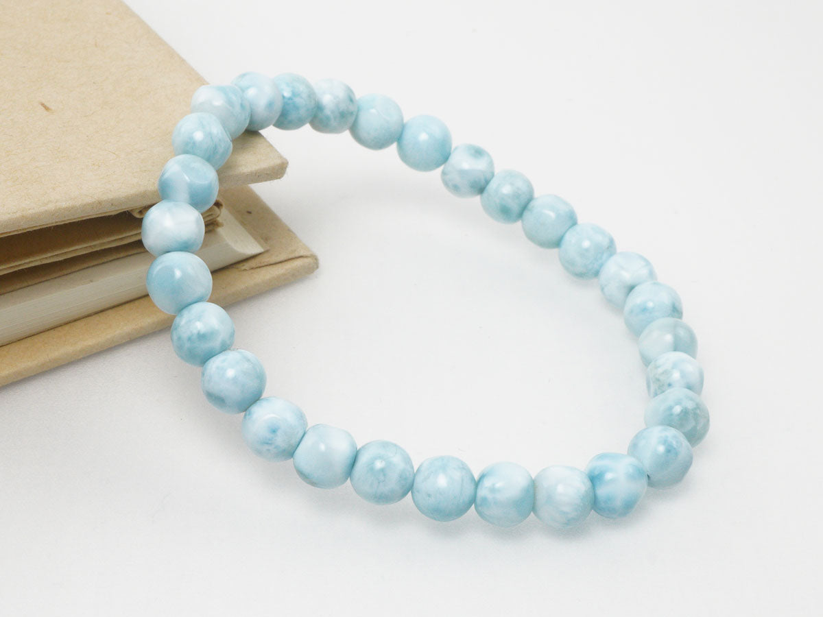 ラリマー ブレスレット 6mm メール便可 一点物 111-51011