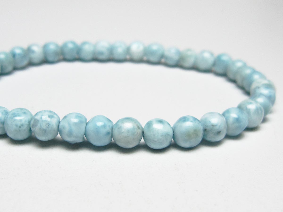 ラリマー ブレスレット 5mm メール便可 一点物 111-51018