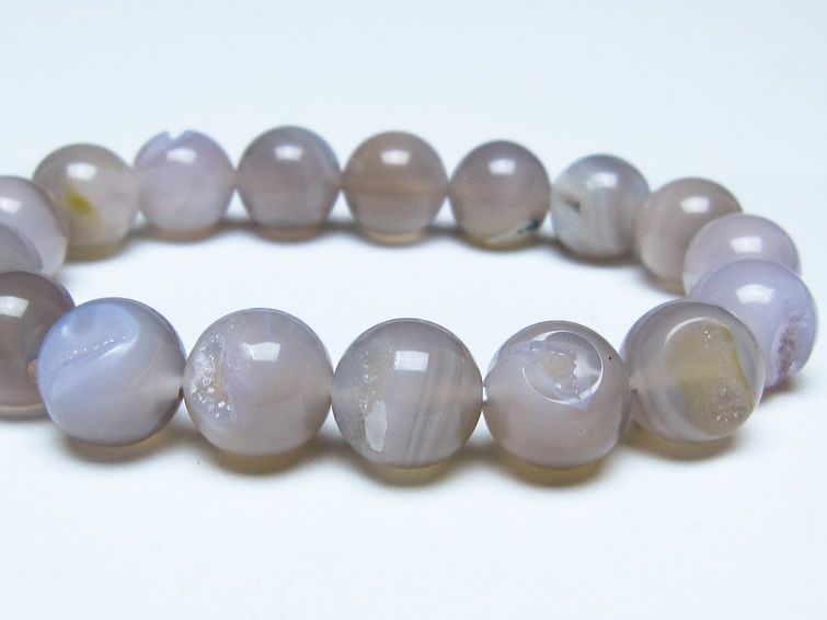 アゲート 笑口ブレスレット 12mm メール便可 一点物 111-51654