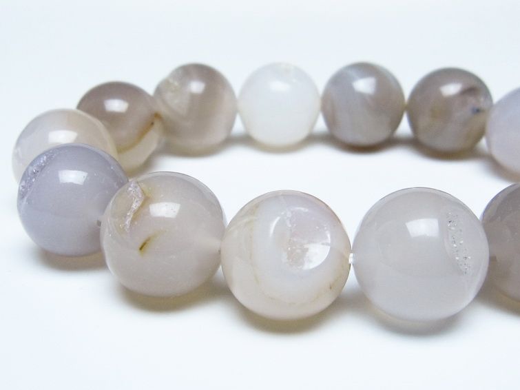 アゲート 笑口ブレスレット 16mm メール便可 一点物 111-51774