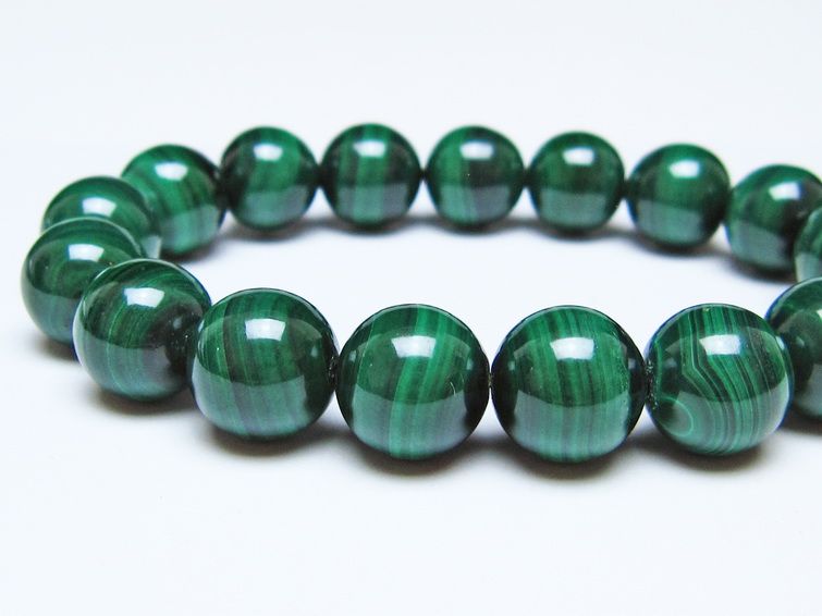 マラカイト ブレスレット 12mm 一点物 111-51932