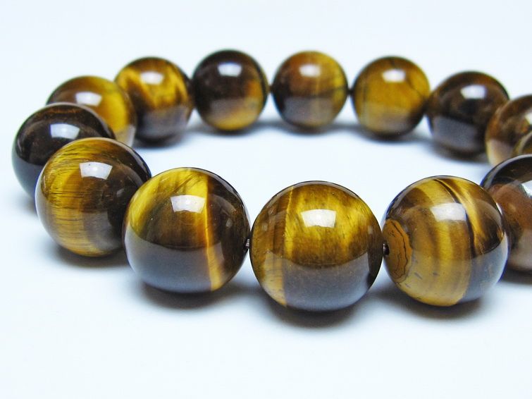 タイガーアイ ブレスレット 16mm イエロータイガーアイ メール便可 一点物 111-52274