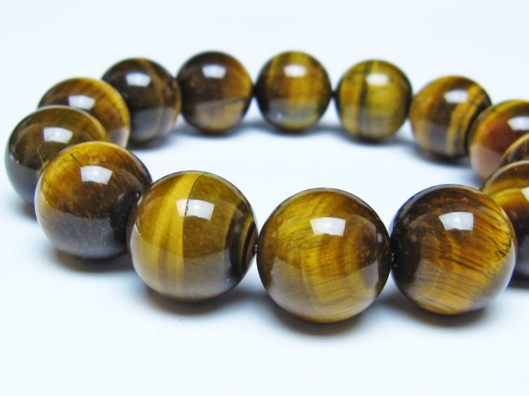 タイガーアイ ブレスレット 16mm イエロータイガーアイ メール便可 一点物 111-52276