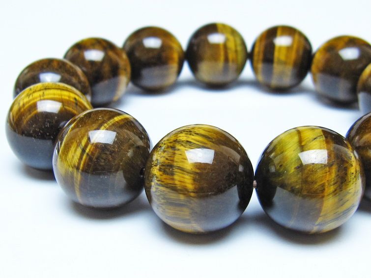 タイガーアイ ブレスレット 18mm イエロータイガーアイ メール便可 一点物 111-52288