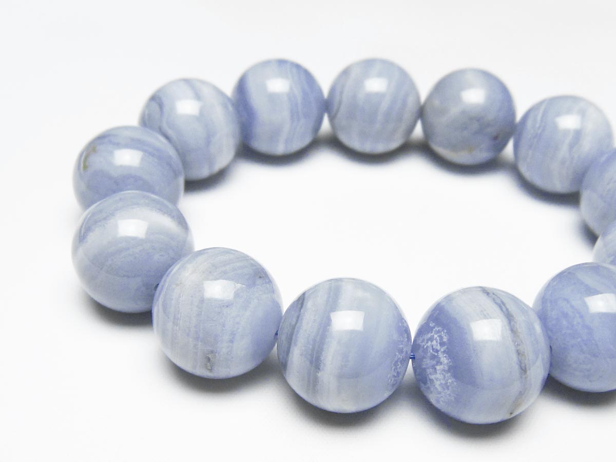 ブルーレースアゲート ブレスレット 18mm 一点物 111-52392