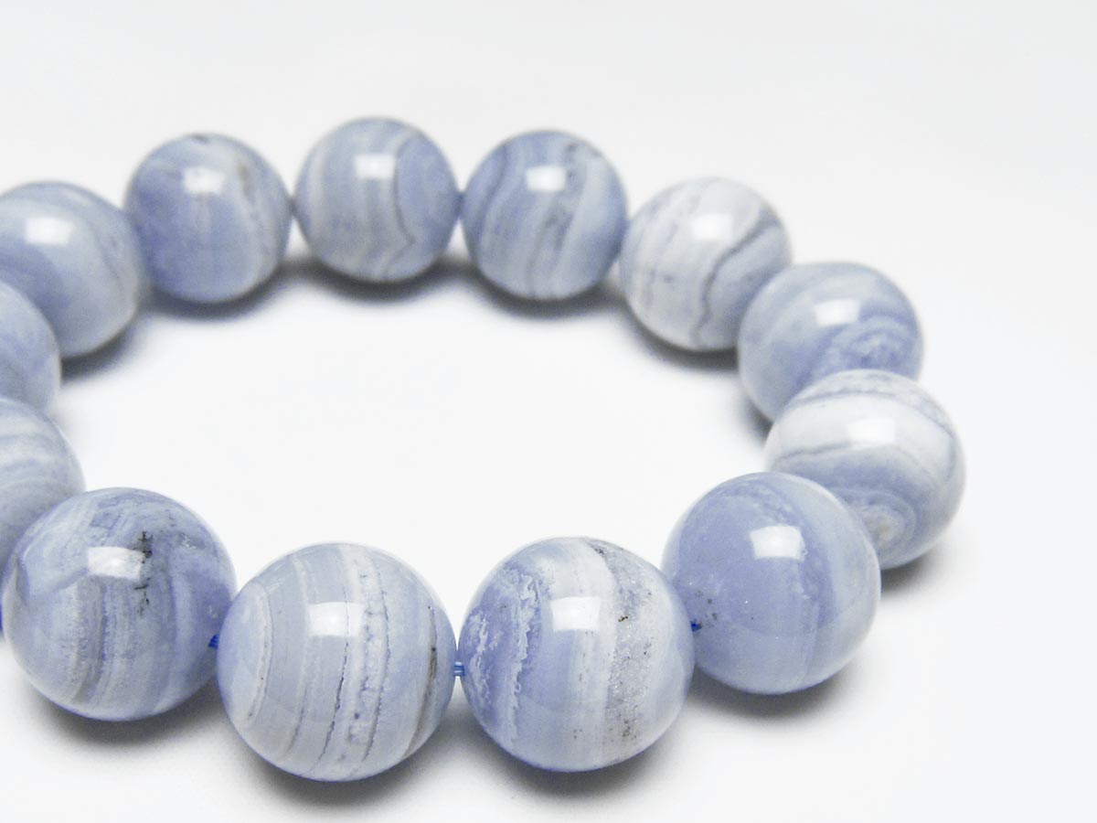 ブルーレースアゲート ブレスレット 18mm 一点物 111-52395
