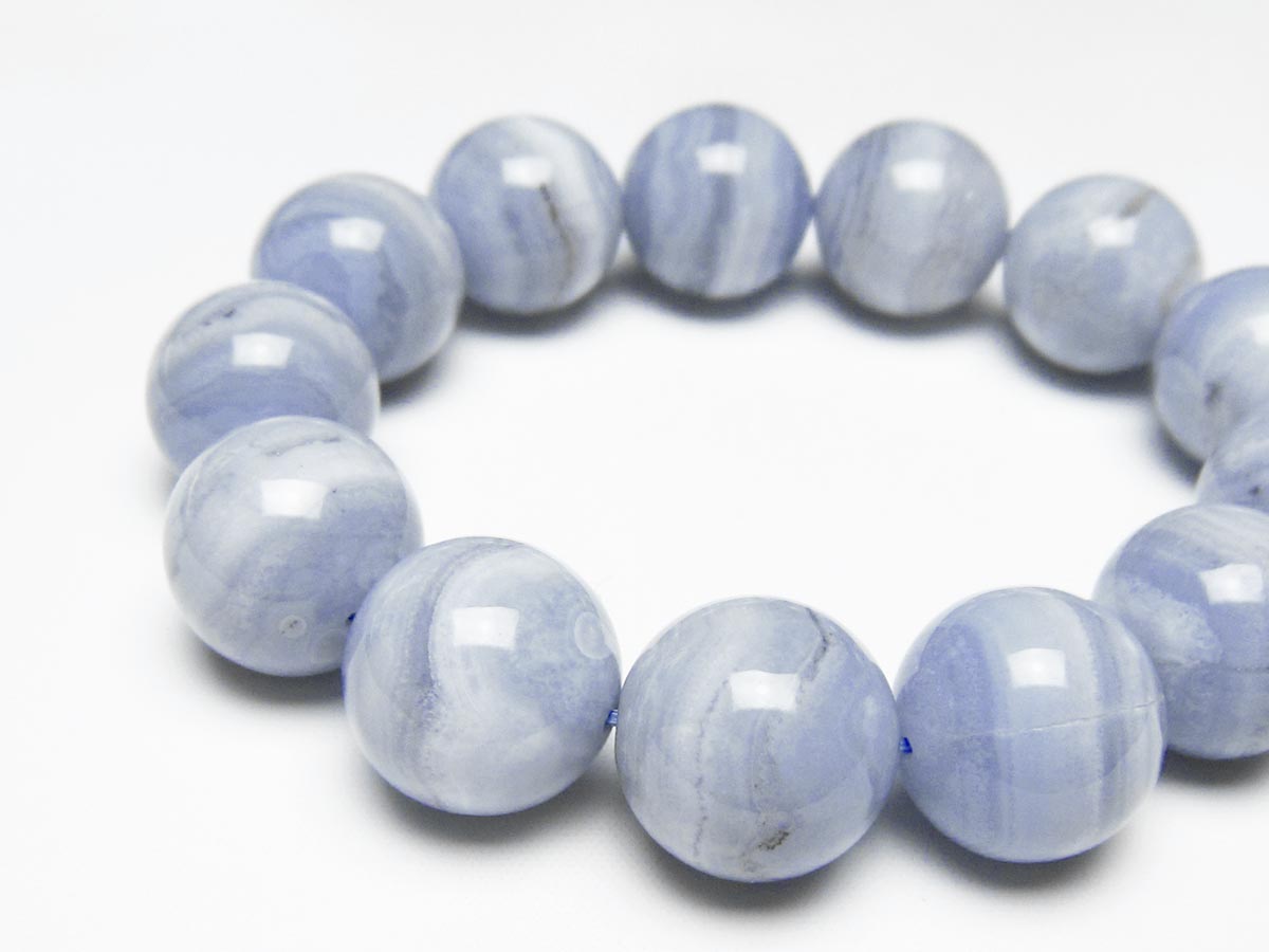 ブルーレースアゲート ブレスレット 18mm 一点物 111-52396