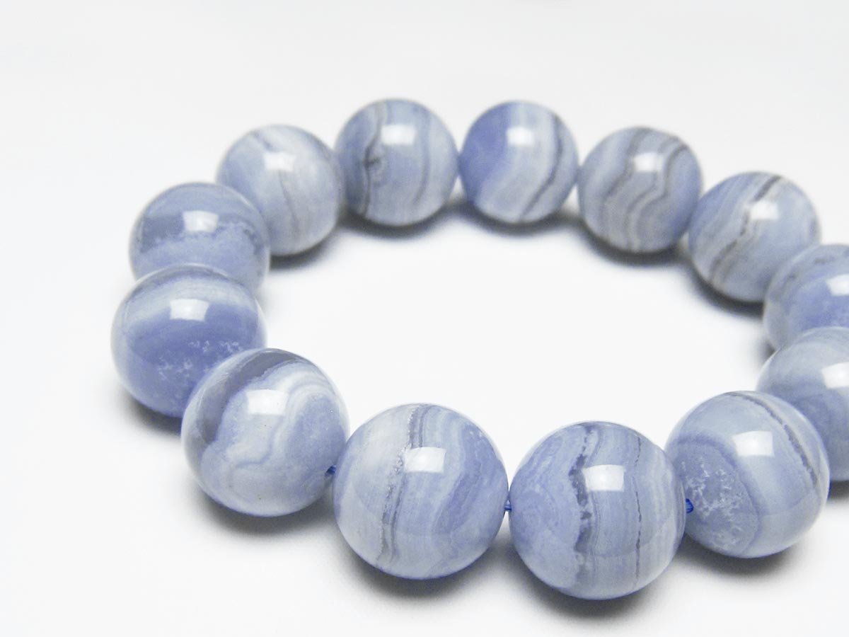 ブルーレースアゲート ブレスレット 18mm 一点物 111-52397