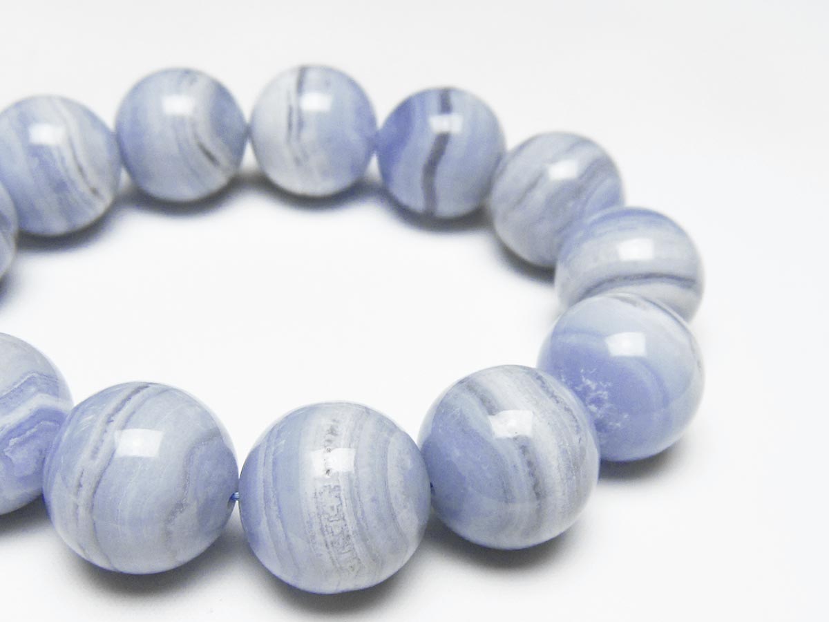 ブルーレースアゲート ブレスレット 18mm 一点物 111-52448