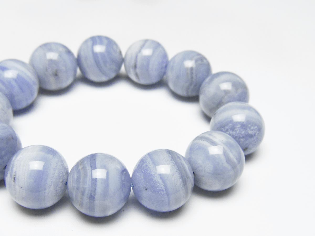 ブルーレースアゲート ブレスレット 18mm 一点物 111-52450