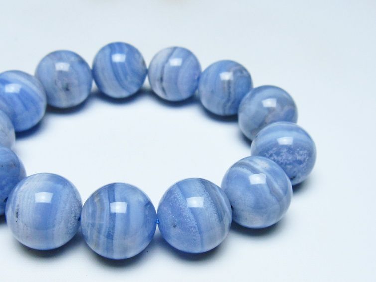 ブルーレースアゲート ブレスレット 18mm 一点物 111-52450