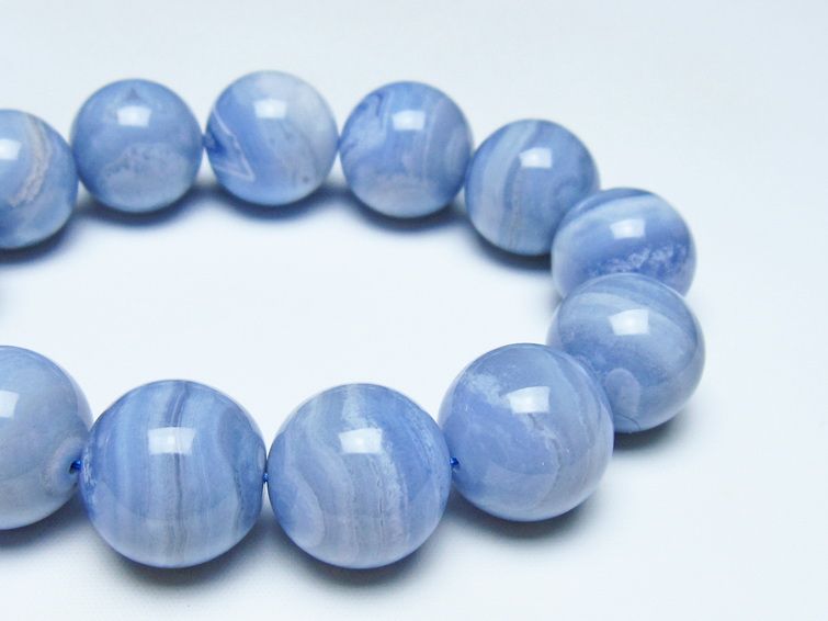 ブルーレースアゲート ブレスレット 18mm 一点物 111-52460