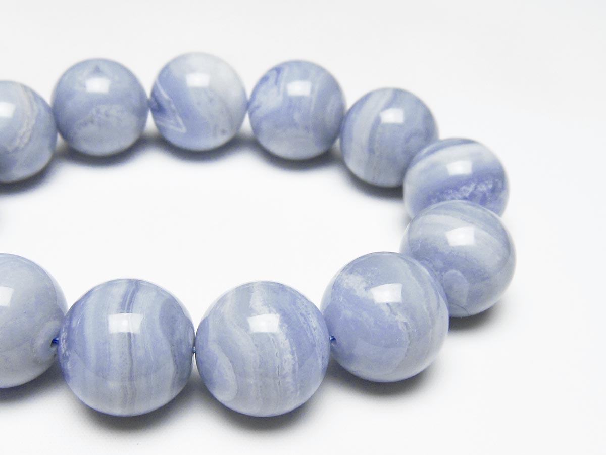 ブルーレースアゲート ブレスレット 18mm 一点物 111-52460