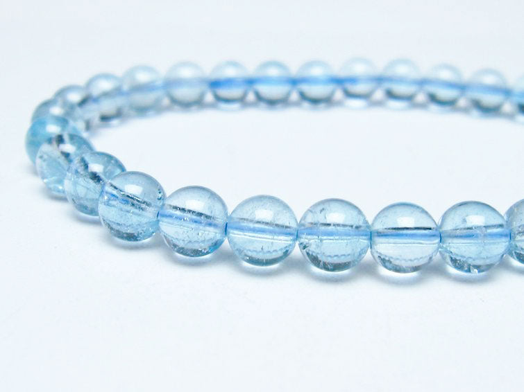 ブルートパーズ ブレスレット 6mm トパーズ 一点物 111-53680
