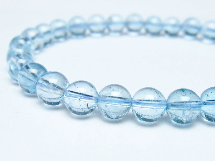 ブルートパーズ ブレスレット 6mm トパーズ 一点物 111-53681