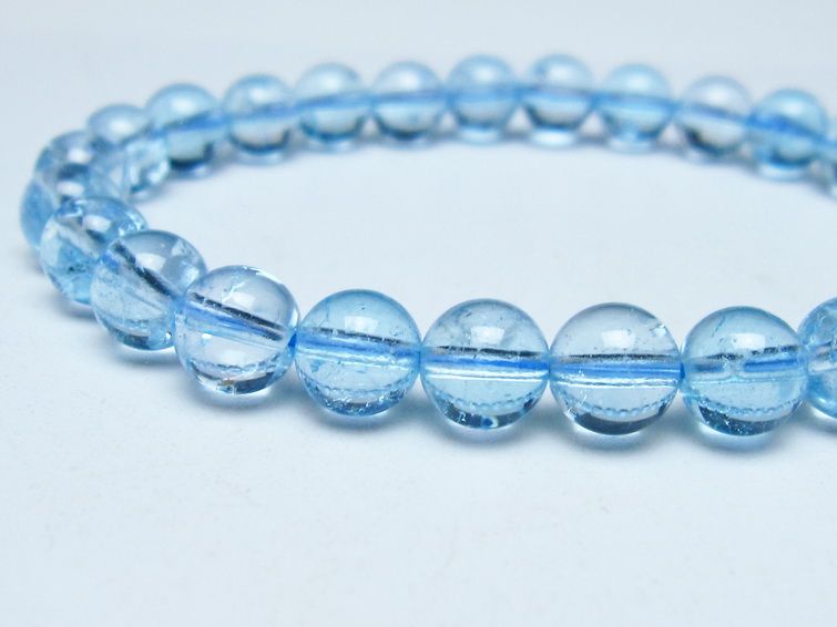 ブルートパーズ ブレスレット 8mm トパーズ 一点物 111-53692