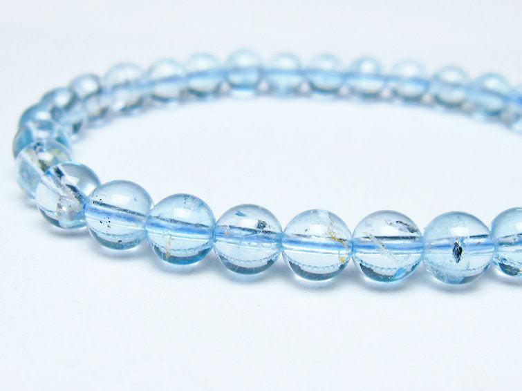 ブルートパーズ ブレスレット 6mm トパーズ 一点物 111-53699
