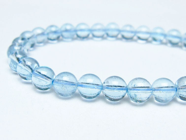 ブルートパーズ ブレスレット 6mm トパーズ 一点物 111-53701