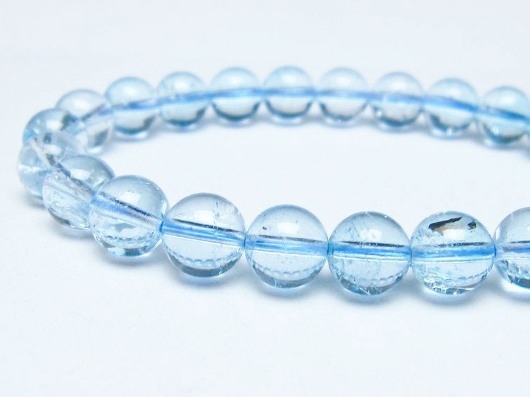 ブルートパーズ ブレスレット 8mm トパーズ 一点物 111-53702