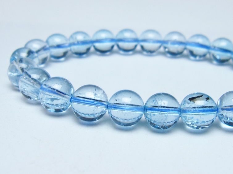 ブルートパーズ ブレスレット 8mm トパーズ 一点物 111-53702