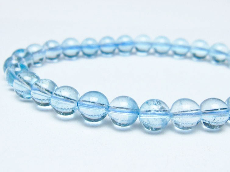 ブルートパーズ ブレスレット 6mm トパーズ 一点物 111-53711