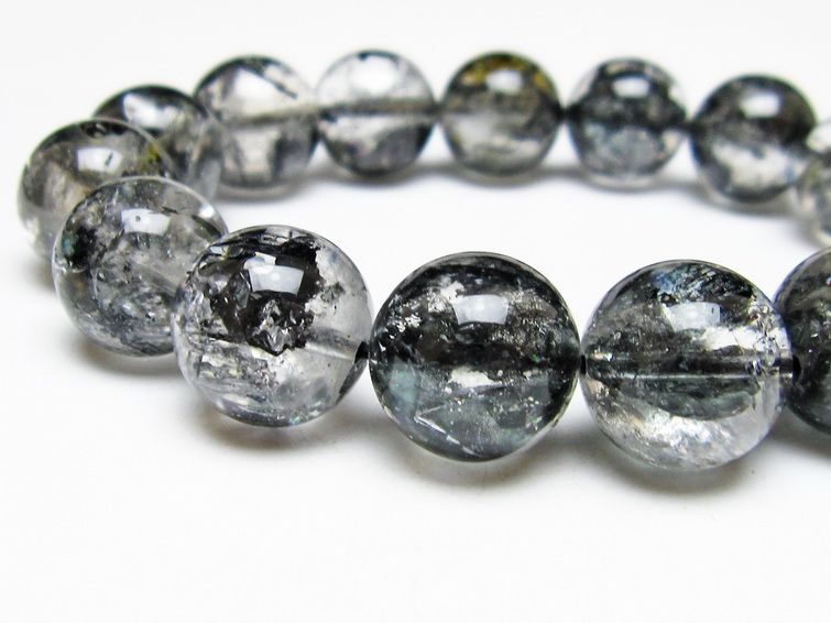 ブラックエレスチャルクォーツ ブレスレット 15mm 一点物 111-53826