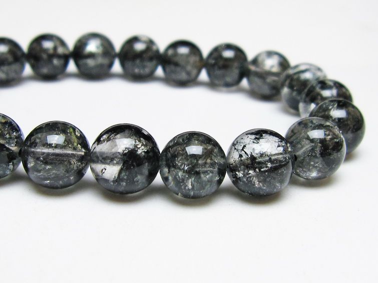 ブラックエレスチャルクォーツ ブレスレット 10mm 一点物 メール便可 111-53837