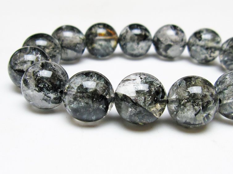 ブラックエレスチャルクォーツ ブレスレット 15mm 一点物 111-53843