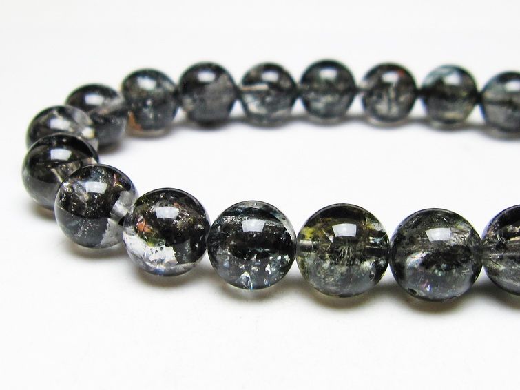 ブラックエレスチャルクォーツ ブレスレット 10mm 一点物 メール便可 111-53853