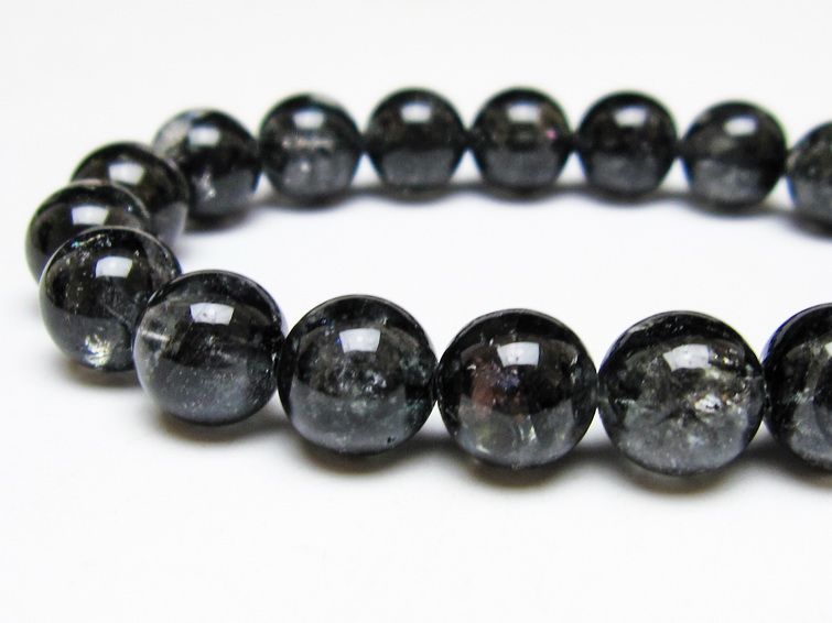 ブラックエレスチャルクォーツ ブレスレット 11mm 一点物 111-53857