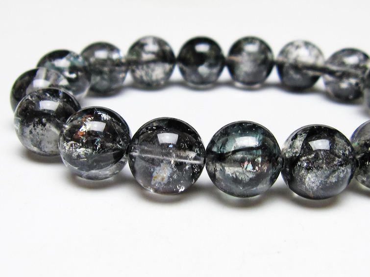 ブラックエレスチャルクォーツ ブレスレット 13mm 一点物 111-53862