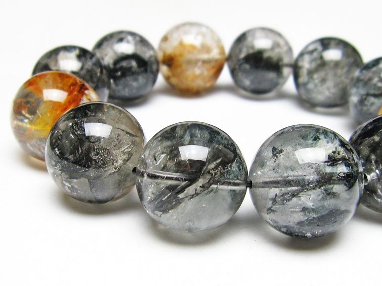 ブラックエレスチャルクォーツ ブレスレット 20mm 一点物 111-53867