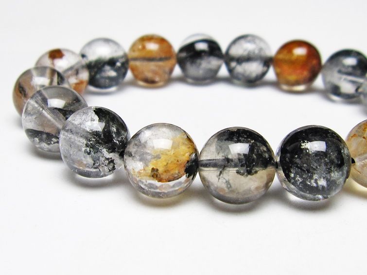ブラックエレスチャルクォーツ ブレスレット 12mm 一点物 111-53883
