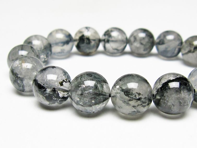 ブラックエレスチャルクォーツ ブレスレット 13mm メール便可 一点物 111-53970