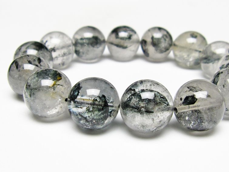 ブラックエレスチャルクォーツ ブレスレット 16mm 一点物 111-53983