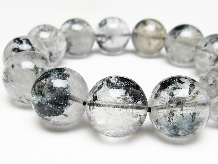 ブラックエレスチャルクォーツ ブレスレット 18mm 一点物 111-53991