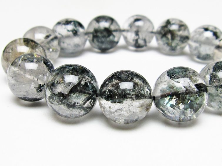 ブラックエレスチャルクォーツ ブレスレット 16mm 一点物 111-53992