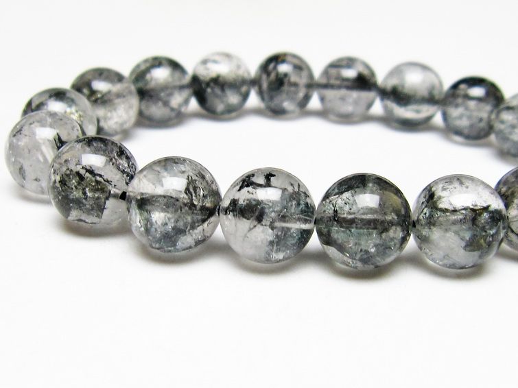 ブラックエレスチャルクォーツ ブレスレット 12mm メール便可 一点物 111-54008