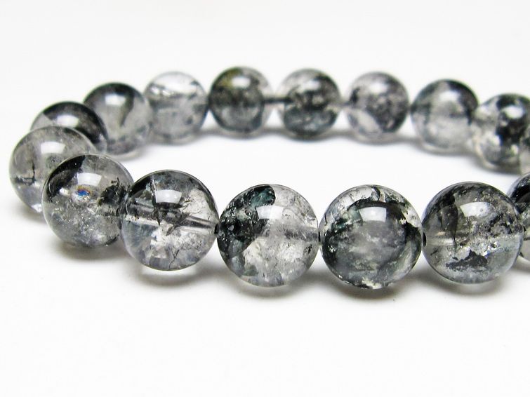 ブラックエレスチャルクォーツ ブレスレット 12mm メール便可 一点物 111-54030