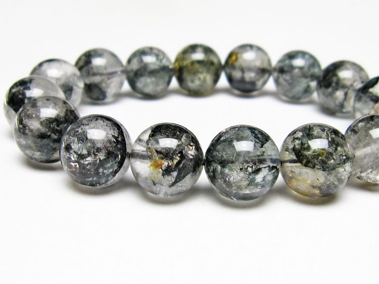 ブラックエレスチャルクォーツ ブレスレット 13mm メール便可 一点物 111-54040