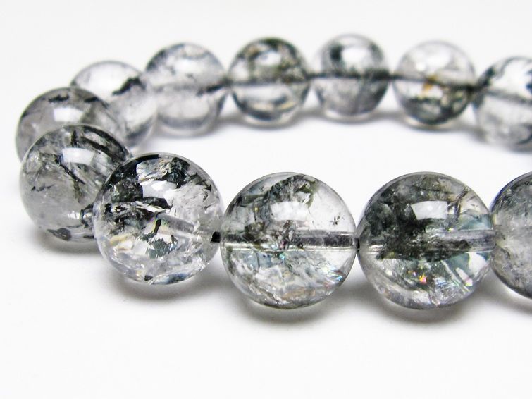 ブラックエレスチャルクォーツ ブレスレット 15mm 一点物 111-54055
