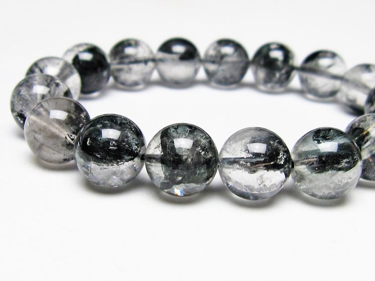 ブラックエレスチャルクォーツ ブレスレット 12mm メール便可 一点物 111-54062